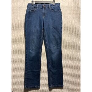 Mott & Bow Women's 29 x 30 Dark Blue Stretch Denim Straight Leg Boyfriend Jeans